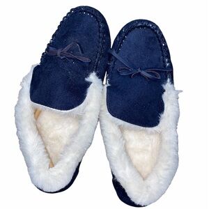 Navy blue snuggy Cody slip on slippers size 8